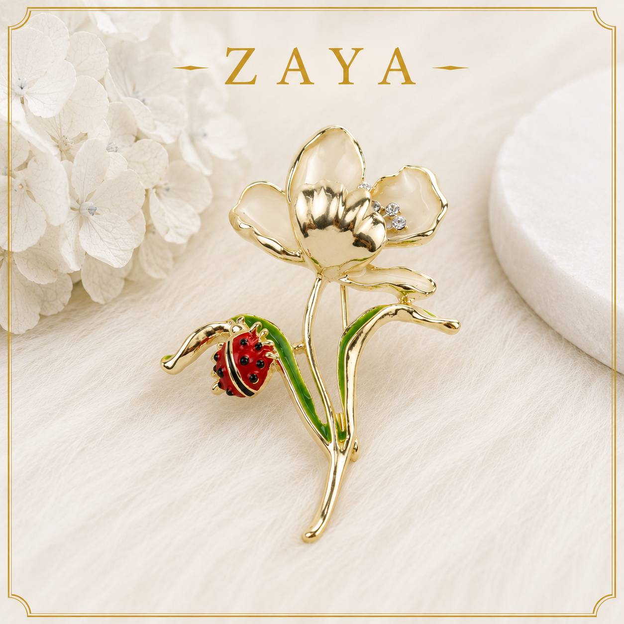 گلسینه طرح گل و کفشدوزک_ برند ZAYA